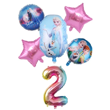 6pcs Princesa elsa Congelados 18inch chá de Bebê Festa de Folha de Alumínio de Balões, Decoração de Balões de Aniversário de Crianças brinquedos Globos