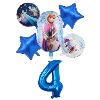 6pcs Princesa elsa Congelados 18inch chá de Bebê Festa de Folha de Alumínio de Balões, Decoração de Balões de Aniversário de Crianças brinquedos Globos