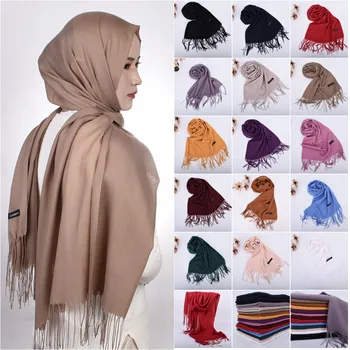 2021 Outono e Inverno Unissex, Cachecol, Xale Hijab Nova Cor Sólida Imitação de Cashmere Cor Única Multi-propósito Versátil da Moda