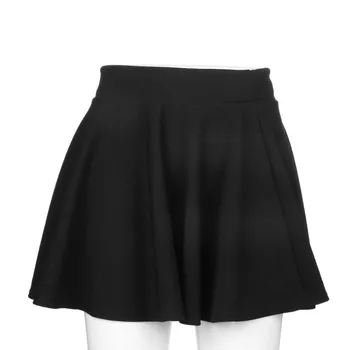 2020 Novas cintura Alta saia plissada preta mini sexy Saia coreano Curto Patinadora sexy de Roupas femininas Fundo Liso Queimado Plissado