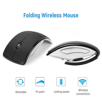 Mouse sem fio De 2,4 G Mouse de Computador Dobrável de Viagem Notebook Mudo Mouse Mini Mouses USB Nano Receptor para notebook PC Desktop Gamer