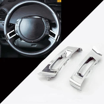 2pcs ABS Cromado Cobertura de Volante Adesivos de Carro Guarnição Adesivo para Citroen C4 Clássico C-QURTRE 2012 - 2016 Peças de Estilo Carro