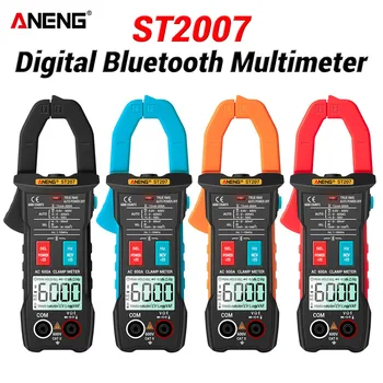 ANENG ST207 Digital Recém-Atualizado Bluetooth Medidor da Braçadeira de 6000 Contagem DC/AC True RMS Multímetro Hz Capacitância de Ohm Tensão Tester