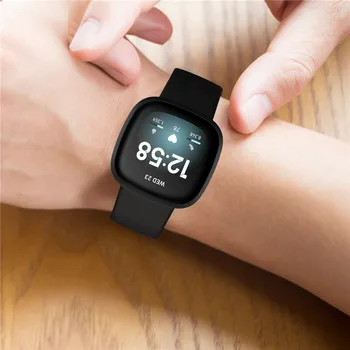 (Embalagem De 3) Substituição Da Pulseira Para O Fitbit Versa 3/Sentido Smart Watch Large/Small Soft Wristband Do Silicone Watch Banda Correia