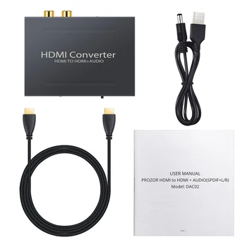 ESYNiC 1080P HDMI Conversor de HDMI Para HDMI, Óptico TOSLINK SPDIF e Analógico RCA L/R de Áudio Estéreo Extrator de Áudio 3D Divisor de Adaptador