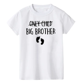 Filho único Big Brother Crianças Anúncio Mãe Para Ser a Gravidez Tshirt Meninos Funny T-shirt Crianças de Manga Curta, Camisetas, Tops BAL643