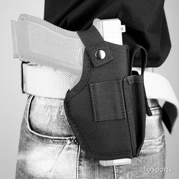 Homens Pistola Estojo em Nylon 800D Tática de Caça Exterior Esquerdo Lado Direito Universal Combinação de Pistola Estojo de Acessórios Ferramenta