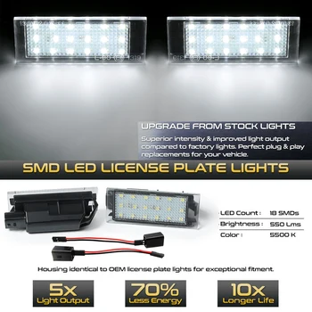 LED de Licença Placa com o Número de Lâmpadas de Luz Para Renault Trafic 3 Megane 2 3 4 CC Twingo 2 3 Kangoo Espace 5 Kadjar Twizy Vel Satis Vento