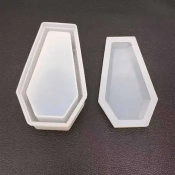 DIY Cristal Epóxi Molde de Armazenamento de Caixa de Moldes Escuro Vampiro Caixão de Alta Espelho de Artesanato de Fazer o Molde