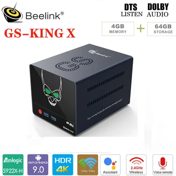 Beelink GS-Rei X Inteligente Caixa de TV Android 9.0 Amlogic S922X-H 4GB DDR4 64GB Dolby DTS 5G wi-Fi 1000Mbps Bluetooth 4K HD Set-Top Box