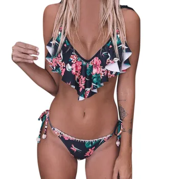 As mulheres da Natação Terno 2019 Sexy Biquini Maiô Mulheres Curativo do Biquini Push-Up Brasileira Impressão Swimwear moda praia Maiô#30