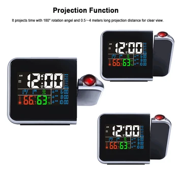 Criativo Projeção Relógio Relógio LED de Temperatura e Umidade Secretária de Tempo de Data de Exibição do Projetor Calendário NOS Plug do Carregador de Mesa