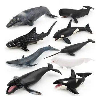 Oceano Gigante Sealife Animais Modelo Bule Tubarão-Baleia Cachalote Tartaruga Unicórnio Baleia Crianças Moles De Gelatina De Aprendizagem Brinquedo Crianças