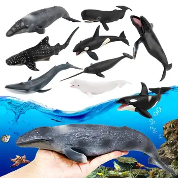 Oceano Gigante Sealife Animais Modelo Bule Tubarão-Baleia Cachalote Tartaruga Unicórnio Baleia Crianças Moles De Gelatina De Aprendizagem Brinquedo Crianças