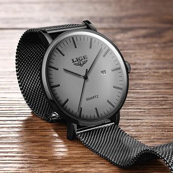 2020 Novo Tom De Cinza De Malha De Aço Inoxidável Relógio De Pulso De Alta Qualidade Multi-Função Data Marca Top De Luxo, Relógios Mens Relógio Masculino