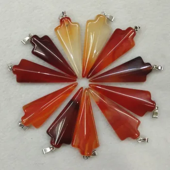 Atacado 12pcs/muito alta moda de qualidade natural Vermelho de ônix em forma de seta encantos jóias pingentes para marcação frete grátis
