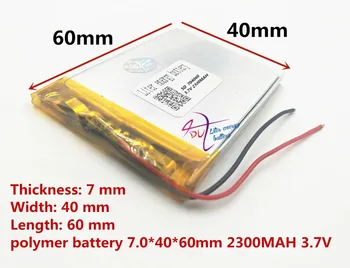 3.7 V bateria de polímero de lítio 704060 074060 2300mah MP5 7 polegadas MP4 navegador de produtos de segurança