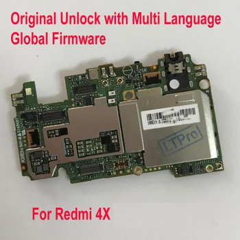 Original Multi-Idioma Desbloquear a placa principal Para Xiaomi Hongmi Redmi 4X Global de FirmWare a placa principal de Circuitos de Taxa de Cabo Flex