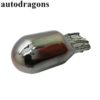 Autodragons 10pcs 7443 7440 992 WY21W T20 Vidro Prata Chrome Lâmpadas Cauda de Freio sinal de volta para Trás Até Reversa de Lâmpadas para carro