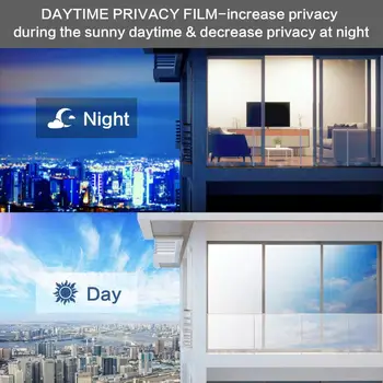 Uma Forma Janela Matiz Filme para Home Office Dia de Privacidade Espelho Cobertura de Vidro Reflexivo de Controle de Calor Auto-Adesivo de Tingimento