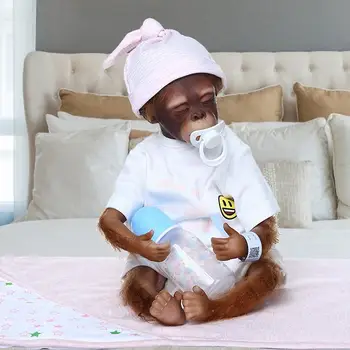 Macaco Boneca Soft Gel De Sílica Artesanal De Simulação De Brinquedo Decoração Com Uma Chupeta Magnética Adequado Para A Boca