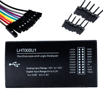 USB Analisador Lógico de 8 canais Microcontrolador osciloscópios de sinal Misto SPI, I2C PODE Uart LHT00SU1 Osciloscópio Virtual