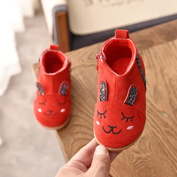 2020 meninas botas de neve de crianças de tubo curto botas dos desenhos animados de meninos de algodão, botas de mais de veludo bebê outono novos sapatos de crianças