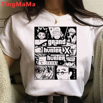 Kawaii Japonês De Anime Hunter X Hunter Hisoka T-Shirt Das Mulheres Tops De Verão Cartoon Killua Gráfica Tees Grunge Unisex Camiseta Feminina