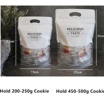 LBSISI Vida 50pcs Doces Cookie Biscoitos Zipier Saco de Comida de Plástico de Embalagem de Presente, Sacos Com Alça