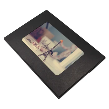 10.2*15.5+0.5 cm Papel Kraft, cartão Postal Caixa Dobrável de Fotos Caixa Com Janela de DIY Cartão Embalagem Caixa de Exibição Titular de Armazenamento