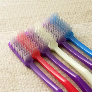6pcs Leve Premium Manual Rígido Cerdas da Escova de dentes Adultos de Limpeza de disco Rígido Escova de dentes para a Casa de Viagens (Cor Aleatória)