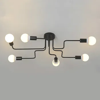 Vários Vara de Ferro Forjado as Luzes de Teto para a Sala de Vintage Loft Industrial Nórdico Lâmpadas do Teto para a Casa dos dispositivos Elétricos de Iluminação
