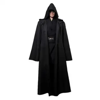 Novo Darth Vader Terry Jedi Negro Manto Jedi Knight Capuz Do Manto De Halloween Traje Cosplay Cabo Para Adultos