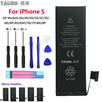 Novo Original AAAAA 1440mAh Bateria Para Apple iPhone 5 5G de 5 anos 5C SE iPhone5 Capacidade Real de 0 Ciclo de Reparação Gratuita do Kit de Ferramentas