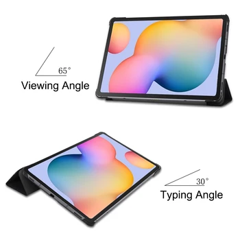 Tablet Capa Case para Samsung Tab S6 Lite 10.4 P610/P615 2020 Couro PU PC Ultra Slim Peso Leve dobra tripla em papel Smart Case