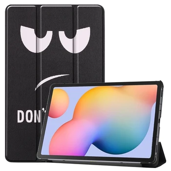 Tablet Capa Case para Samsung Tab S6 Lite 10.4 P610/P615 2020 Couro PU PC Ultra Slim Peso Leve dobra tripla em papel Smart Case