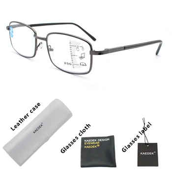 KAEDEK de Titânio Meia de Armação de Metal Progressivo Óculos de Leitura Homens Multifocal Anti Luz Azul Presbiopia Óculos de Liga de Mulheres Gafas
