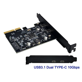 USB 3.1 pci-express e 10Gbps PCI Express X4, X8 X16 PCI-E USB Duplo 3.1-Tipo C Adaptador de Placa de Expansão expresscard de видеокарта