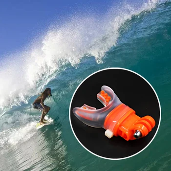 TELESIN Boca de Montagem de Surf de Patinação Atirar Fictício Mordida Bocal Suporte Adaptador para a GoPro 9 8 7 6 5Osmo Ação SJ4000 Xiaomi Yi