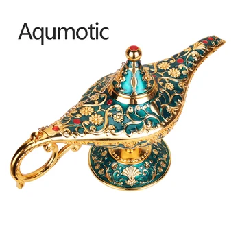 Aqumotic Bom Alad Din Lâmpada do Bule de chá sobre 22cm Grande Árabes que Desejam Partes Retro Aladin Casa de Estilo Estilo da Decoração Artesanato Ornamen