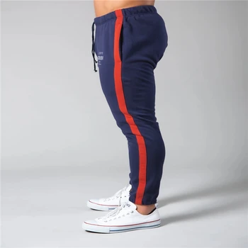 Novos Corredores de Mens algodão Casual Calças de Fitness body-building Sportswear Skinny, calças de Moletom Calças Calças de Faixa de vestuário de moda