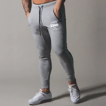 Novos Corredores de Mens algodão Casual Calças de Fitness body-building Sportswear Skinny, calças de Moletom Calças Calças de Faixa de vestuário de moda