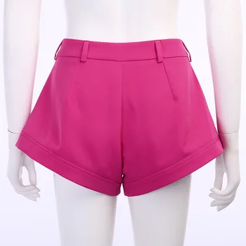 Férias com Mulheres Sensuais cor-de-Rosa Solta Shorts de Cintura Alta Preto Branco Shorts de Verão Casual Designer de Moda com Uma linha de Roupas de 2020 Nova Maré