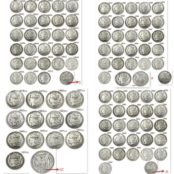 NÓS Conjunto Completo (1878-1921) P/S/D/S/CC 96pcs Morgan dólar de Prata Banhado a Cópia Moedas