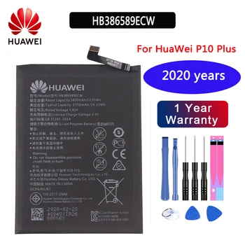 2020 anos huawei Original 3650mAh Bateria HB386589ECW para Huawei P10 mais VKY-AL00 p10plus de alta Qualidade da bateria Li-ion +Ferramentas