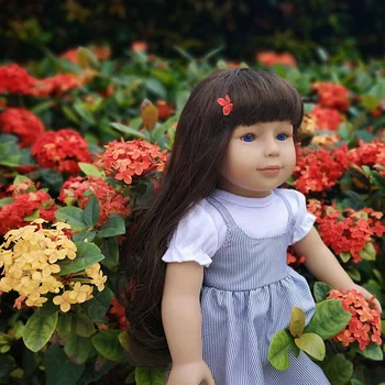 Boneca americana de Brinquedos de 18 polegadas de 45cm do Bebê de Silicone Boneca Que parecem Reais Presentes de Aniversário de Moda de Pelúcia Boneca Brinquedos Playmate Brinquedo