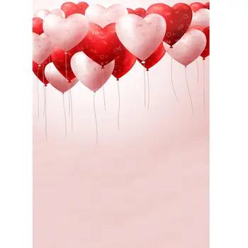 Cor-de-rosa Balão Vermelho Fotografia de plano de Fundo do Computador Impresso pano de Fundo para Crianças do Bebê Amantes do Partido do Casamento Photocall Photo Studio