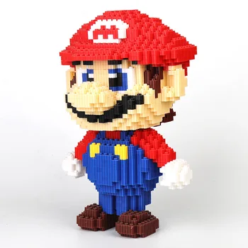 Miniatura de Emenda Diamante Pequenas Partículas de Montagem de Blocos de Construção de Inserir EducationalToys Compatíveis com as Crianças do Mario