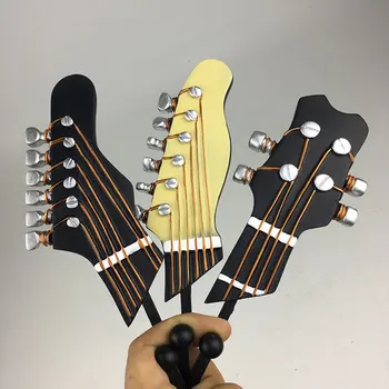 3 PCS/Set de Guitarra Cabeça Resina Ganchos de Roupa do Chapéu de Chaves de Gancho de Parede Gancho Sala Rack de Armazenamento de Música Ornamentos