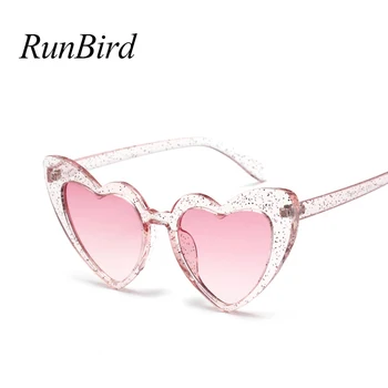RunBird Mulheres em Forma de Coração Óculos de sol das Mulheres da Moda de Óculos com Armações de Marca criador de tendências de Design de Modelagem de Óculos de sol UV400 5130